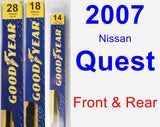 Front & Rear Wiper Blade Pack for 2007 Nissan Quest - Premium