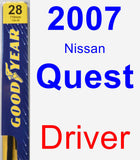 Driver Wiper Blade for 2007 Nissan Quest - Premium