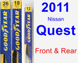 Front & Rear Wiper Blade Pack for 2011 Nissan Quest - Premium