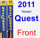 Front Wiper Blade Pack for 2011 Nissan Quest - Premium