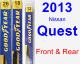 Front & Rear Wiper Blade Pack for 2013 Nissan Quest - Premium