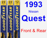 Front & Rear Wiper Blade Pack for 1993 Nissan Quest - Premium