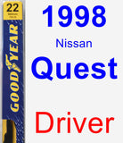 Driver Wiper Blade for 1998 Nissan Quest - Premium