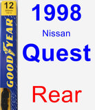 Rear Wiper Blade for 1998 Nissan Quest - Premium