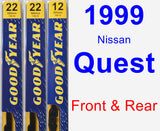 Front & Rear Wiper Blade Pack for 1999 Nissan Quest - Premium