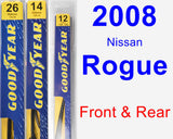 Front & Rear Wiper Blade Pack for 2008 Nissan Rogue - Premium