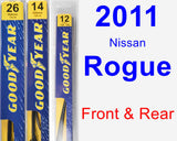 Front & Rear Wiper Blade Pack for 2011 Nissan Rogue - Premium