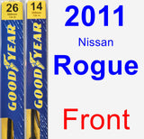 Front Wiper Blade Pack for 2011 Nissan Rogue - Premium