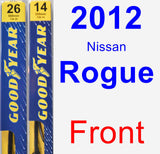 Front Wiper Blade Pack for 2012 Nissan Rogue - Premium