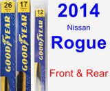Front & Rear Wiper Blade Pack for 2014 Nissan Rogue - Premium