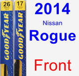 Front Wiper Blade Pack for 2014 Nissan Rogue - Premium
