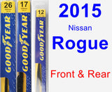 Front & Rear Wiper Blade Pack for 2015 Nissan Rogue - Premium