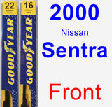 Front Wiper Blade Pack for 2000 Nissan Sentra - Premium