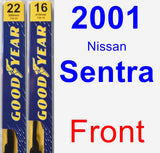 Front Wiper Blade Pack for 2001 Nissan Sentra - Premium