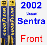 Front Wiper Blade Pack for 2002 Nissan Sentra - Premium