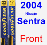 Front Wiper Blade Pack for 2004 Nissan Sentra - Premium