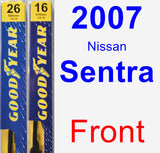 Front Wiper Blade Pack for 2007 Nissan Sentra - Premium