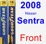 Front Wiper Blade Pack for 2008 Nissan Sentra - Premium