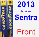 Front Wiper Blade Pack for 2013 Nissan Sentra - Premium