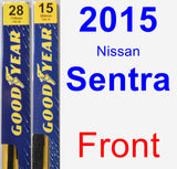 Front Wiper Blade Pack for 2015 Nissan Sentra - Premium