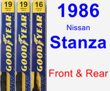 Front & Rear Wiper Blade Pack for 1986 Nissan Stanza - Premium