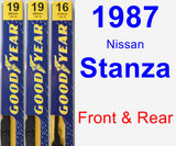 Front & Rear Wiper Blade Pack for 1987 Nissan Stanza - Premium