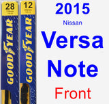 Front Wiper Blade Pack for 2015 Nissan Versa Note - Premium