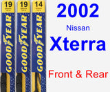 Front & Rear Wiper Blade Pack for 2002 Nissan Xterra - Premium