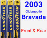 Front & Rear Wiper Blade Pack for 2003 Oldsmobile Bravada - Premium