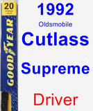 Driver Wiper Blade for 1992 Oldsmobile Cutlass Supreme - Premium