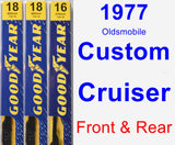 Front & Rear Wiper Blade Pack for 1977 Oldsmobile Custom Cruiser - Premium