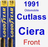 Front Wiper Blade Pack for 1991 Oldsmobile Cutlass Ciera - Premium