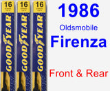 Front & Rear Wiper Blade Pack for 1986 Oldsmobile Firenza - Premium