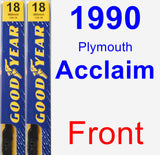 Front Wiper Blade Pack for 1990 Plymouth Acclaim - Premium