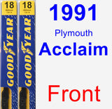 Front Wiper Blade Pack for 1991 Plymouth Acclaim - Premium