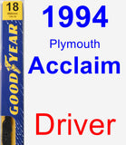 Driver Wiper Blade for 1994 Plymouth Acclaim - Premium