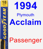 Passenger Wiper Blade for 1994 Plymouth Acclaim - Premium