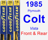 Front & Rear Wiper Blade Pack for 1985 Plymouth Colt - Premium