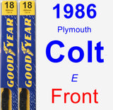 Front Wiper Blade Pack for 1986 Plymouth Colt - Premium