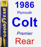 Rear Wiper Blade for 1986 Plymouth Colt - Premium