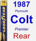 Rear Wiper Blade for 1987 Plymouth Colt - Premium