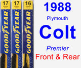 Front & Rear Wiper Blade Pack for 1988 Plymouth Colt - Premium