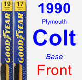 Front Wiper Blade Pack for 1990 Plymouth Colt - Premium