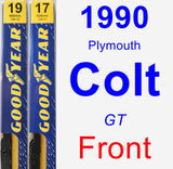 Front Wiper Blade Pack for 1990 Plymouth Colt - Premium