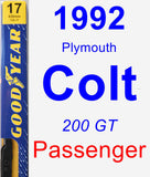 Passenger Wiper Blade for 1992 Plymouth Colt - Premium