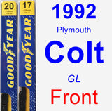 Front Wiper Blade Pack for 1992 Plymouth Colt - Premium