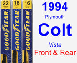 Front & Rear Wiper Blade Pack for 1994 Plymouth Colt - Premium