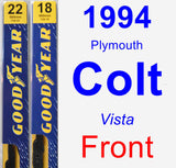 Front Wiper Blade Pack for 1994 Plymouth Colt - Premium