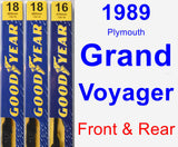 Front & Rear Wiper Blade Pack for 1989 Plymouth Grand Voyager - Premium