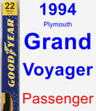 Passenger Wiper Blade for 1994 Plymouth Grand Voyager - Premium